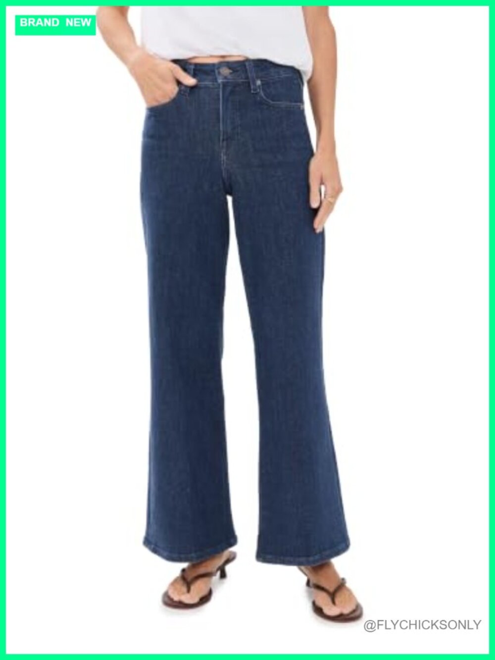 Good Petite Palazzo Jeans High Rise Stretch Denim Wide Leg